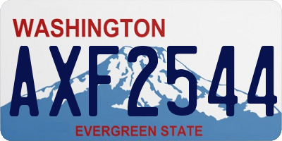 WA license plate AXF2544