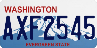 WA license plate AXF2545