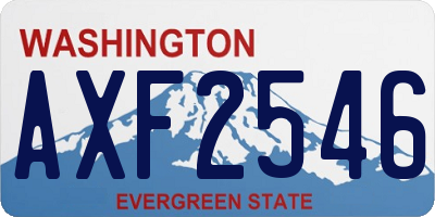 WA license plate AXF2546