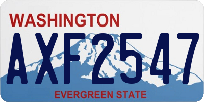 WA license plate AXF2547