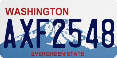 WA license plate AXF2548