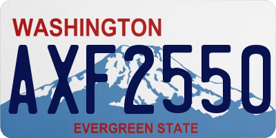 WA license plate AXF2550