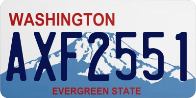 WA license plate AXF2551