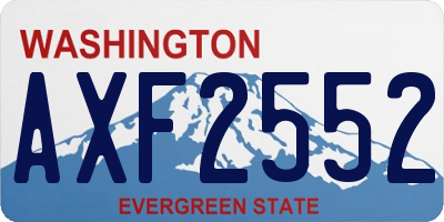 WA license plate AXF2552