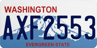 WA license plate AXF2553