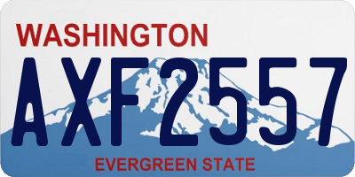 WA license plate AXF2557