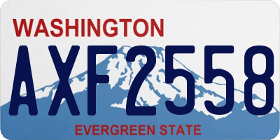 WA license plate AXF2558