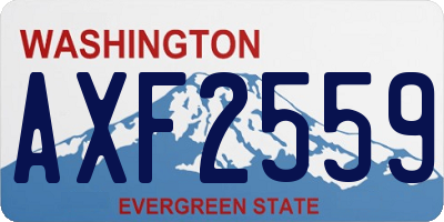 WA license plate AXF2559