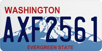 WA license plate AXF2561
