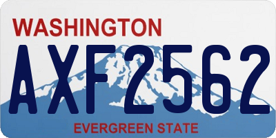WA license plate AXF2562