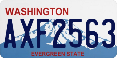 WA license plate AXF2563