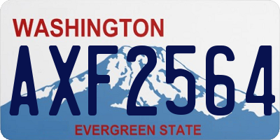 WA license plate AXF2564