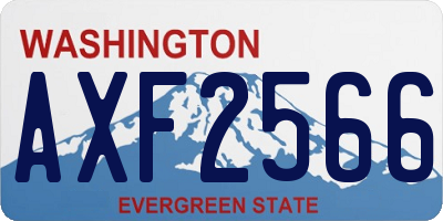 WA license plate AXF2566
