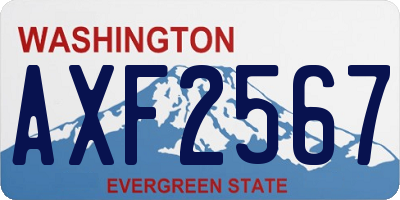 WA license plate AXF2567