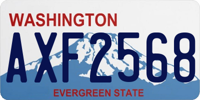WA license plate AXF2568