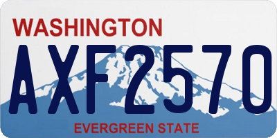 WA license plate AXF2570