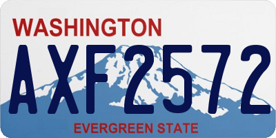 WA license plate AXF2572