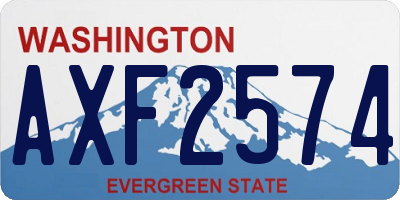 WA license plate AXF2574