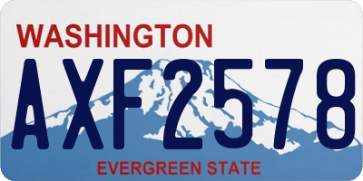WA license plate AXF2578