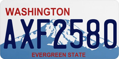 WA license plate AXF2580