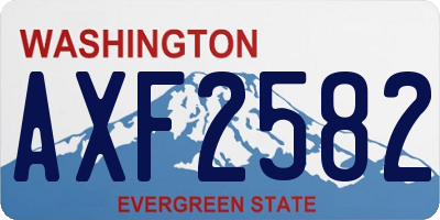 WA license plate AXF2582