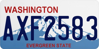 WA license plate AXF2583