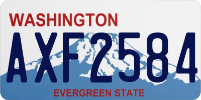 WA license plate AXF2584