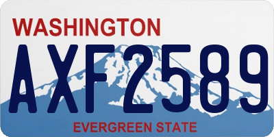 WA license plate AXF2589