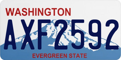 WA license plate AXF2592
