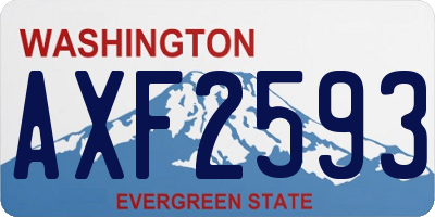 WA license plate AXF2593