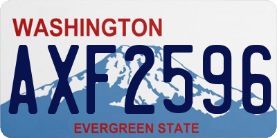 WA license plate AXF2596