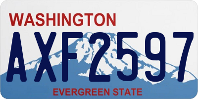 WA license plate AXF2597
