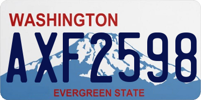WA license plate AXF2598