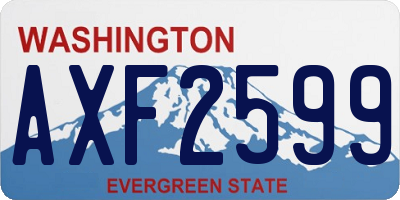 WA license plate AXF2599