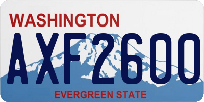 WA license plate AXF2600