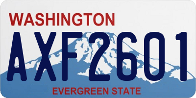 WA license plate AXF2601
