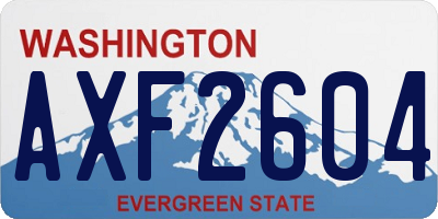 WA license plate AXF2604