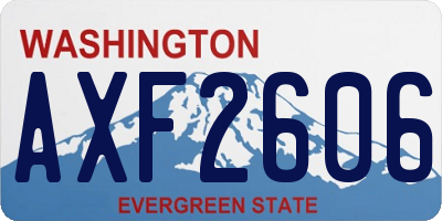 WA license plate AXF2606