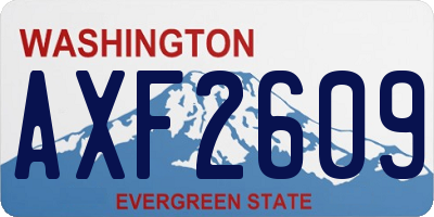 WA license plate AXF2609