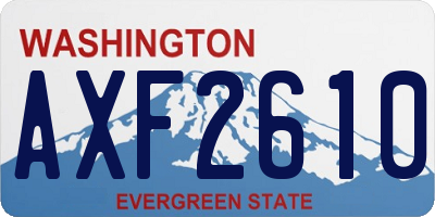 WA license plate AXF2610