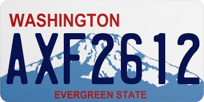 WA license plate AXF2612