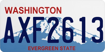 WA license plate AXF2613