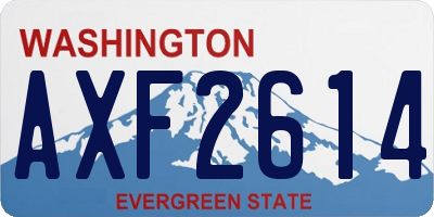 WA license plate AXF2614