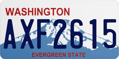 WA license plate AXF2615