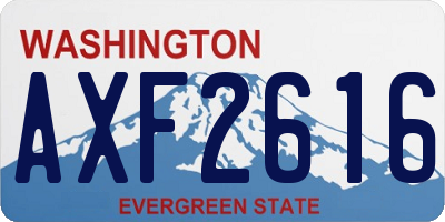 WA license plate AXF2616