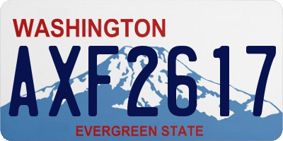WA license plate AXF2617