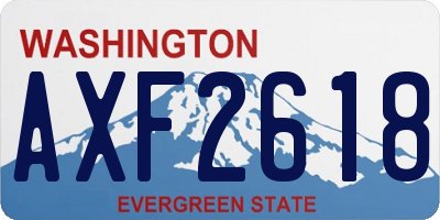 WA license plate AXF2618
