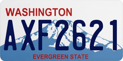 WA license plate AXF2621