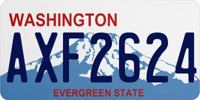 WA license plate AXF2624
