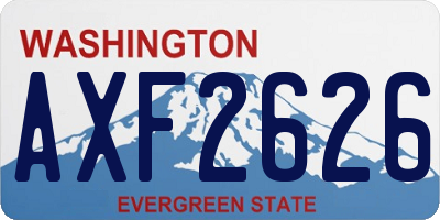 WA license plate AXF2626